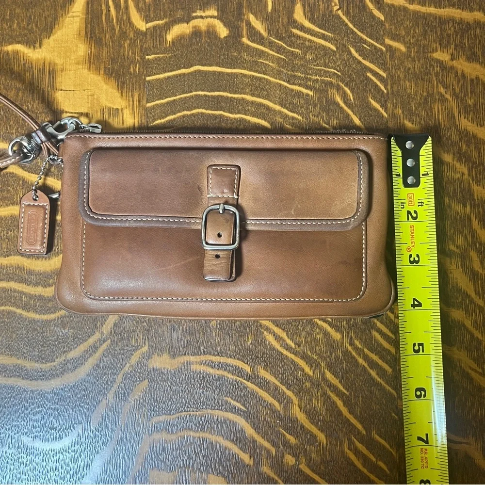 Coach Vintage SoHo Brown Leather Wristlet with Buckle Front